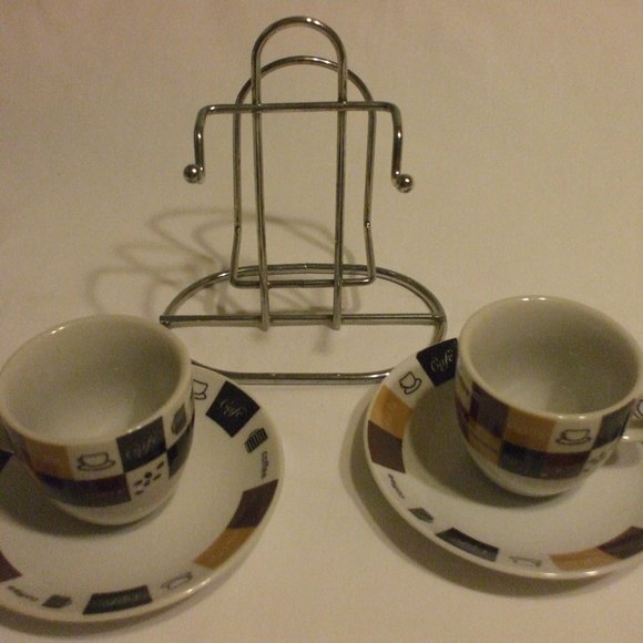 Collector's 2 Miniture Coffee Cafe Cup & Saucer - Picture 8 of 9